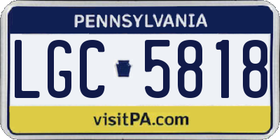 PA license plate LGC5818