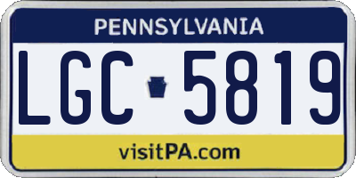 PA license plate LGC5819