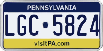 PA license plate LGC5824