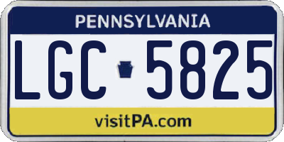 PA license plate LGC5825