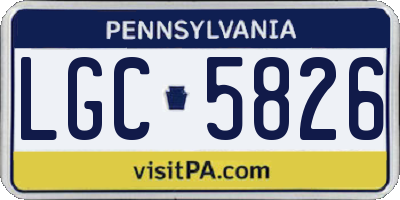 PA license plate LGC5826