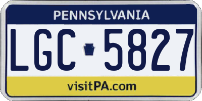 PA license plate LGC5827