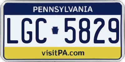 PA license plate LGC5829