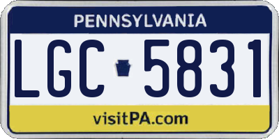 PA license plate LGC5831