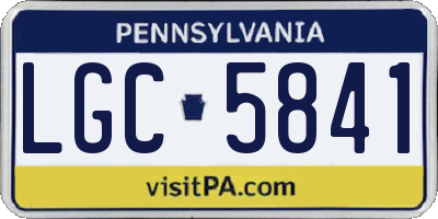 PA license plate LGC5841