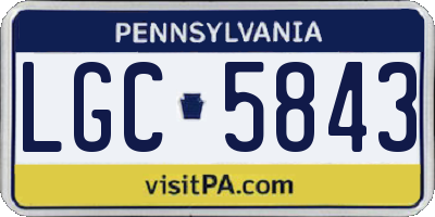 PA license plate LGC5843