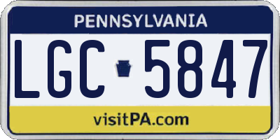 PA license plate LGC5847