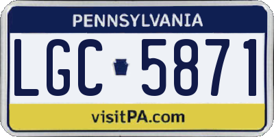PA license plate LGC5871