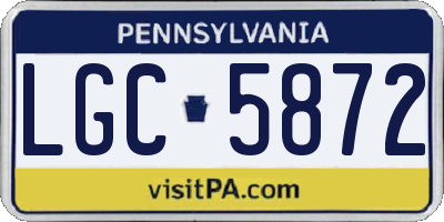 PA license plate LGC5872