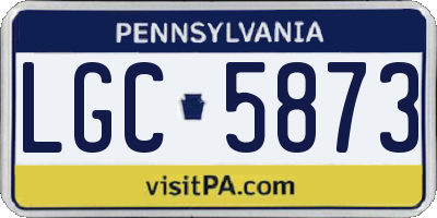 PA license plate LGC5873