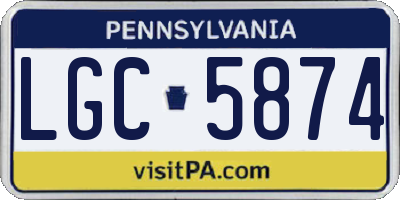 PA license plate LGC5874