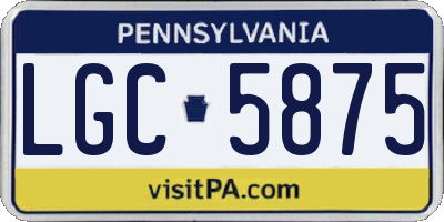 PA license plate LGC5875