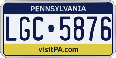 PA license plate LGC5876