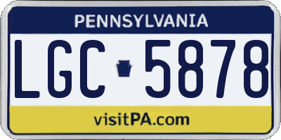 PA license plate LGC5878