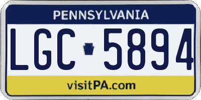 PA license plate LGC5894