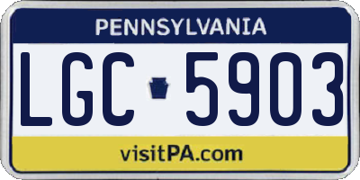 PA license plate LGC5903
