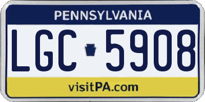 PA license plate LGC5908