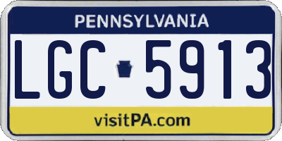 PA license plate LGC5913