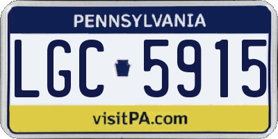 PA license plate LGC5915