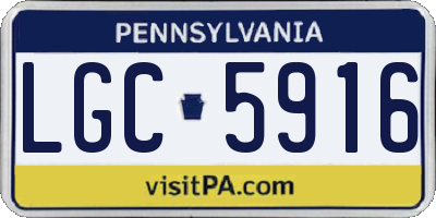 PA license plate LGC5916