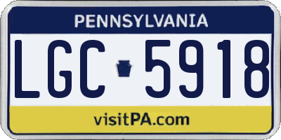 PA license plate LGC5918