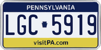 PA license plate LGC5919