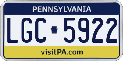 PA license plate LGC5922