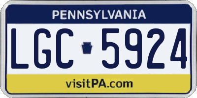 PA license plate LGC5924