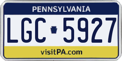 PA license plate LGC5927