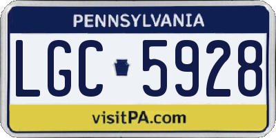 PA license plate LGC5928