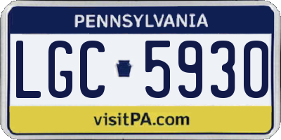 PA license plate LGC5930