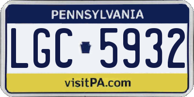 PA license plate LGC5932