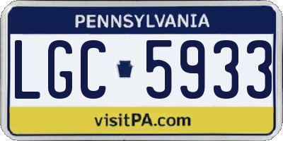 PA license plate LGC5933
