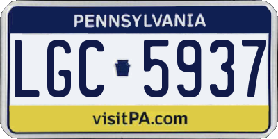 PA license plate LGC5937