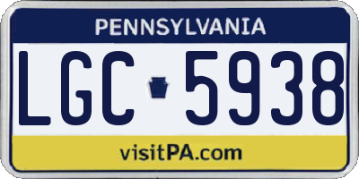 PA license plate LGC5938