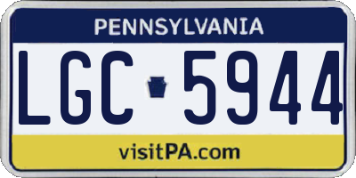 PA license plate LGC5944