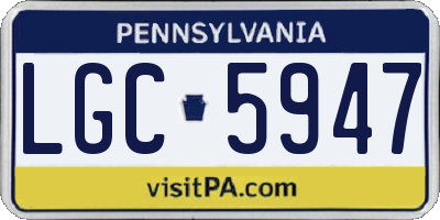 PA license plate LGC5947