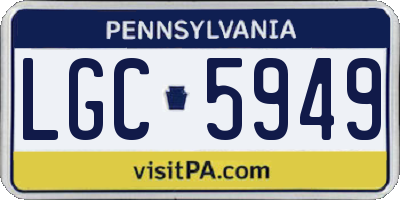 PA license plate LGC5949