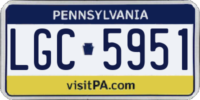 PA license plate LGC5951