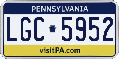 PA license plate LGC5952