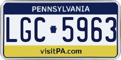 PA license plate LGC5963