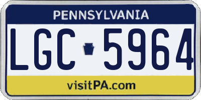 PA license plate LGC5964