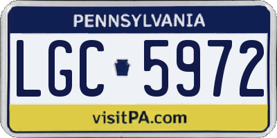 PA license plate LGC5972