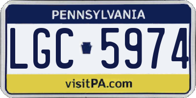PA license plate LGC5974
