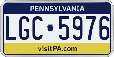 PA license plate LGC5976