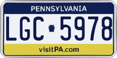 PA license plate LGC5978