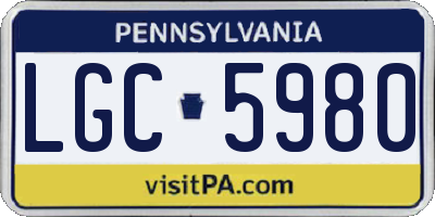 PA license plate LGC5980