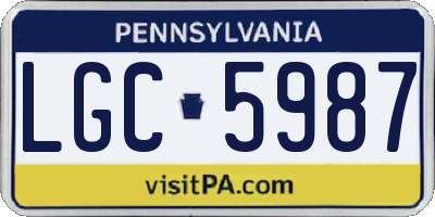 PA license plate LGC5987