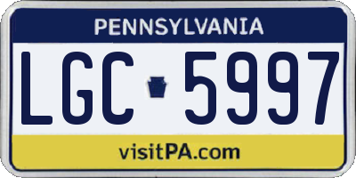 PA license plate LGC5997