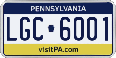 PA license plate LGC6001